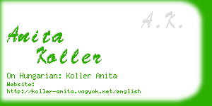 anita koller business card